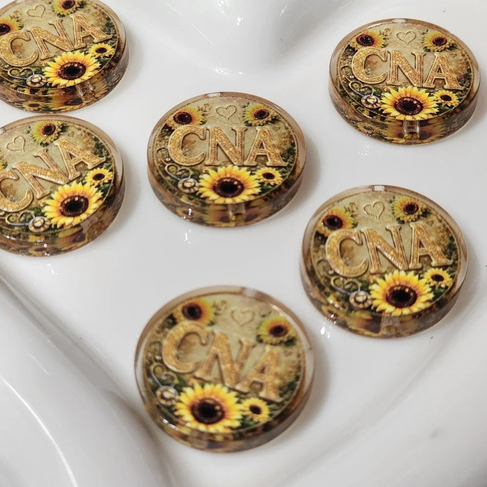 CNA Beads 2 Pcs Sunflower Focal Beads Acrylic Crafts Jewelry Making Beaded Pen